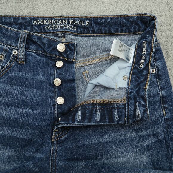 American Eagle Jeans Women's Size 10R Blue Vintage High-Rise Denim 26" Inseam - Picture 2 of 16